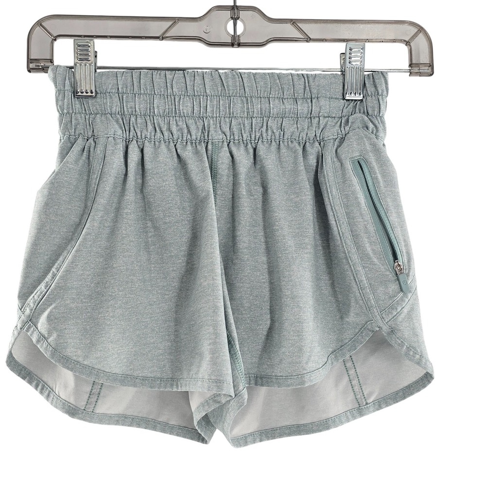 Lululemon Tracker Short V Lined Running Athletic Heather Hazy Jade Sz 2 - Picture 2 of 10